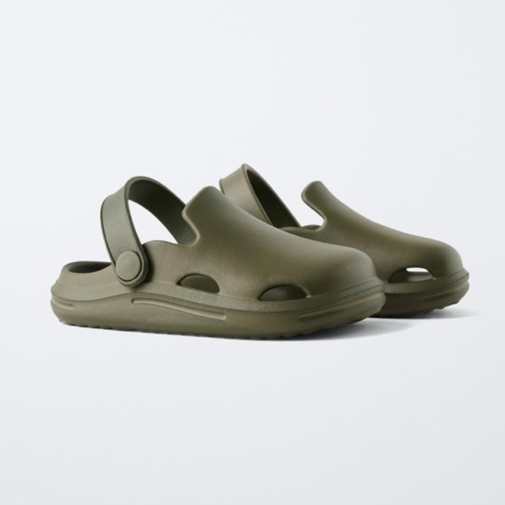 Zara Olive Green Clogs